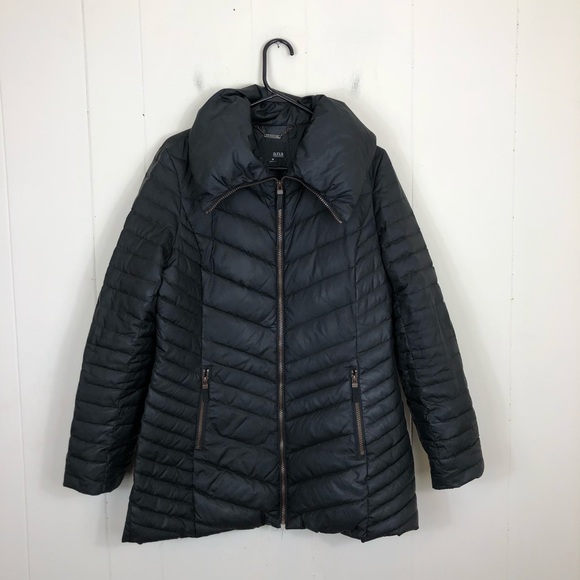 a.n.a Goose Down Feather Black Winter Jacket Sz M - Picture 2 of 8